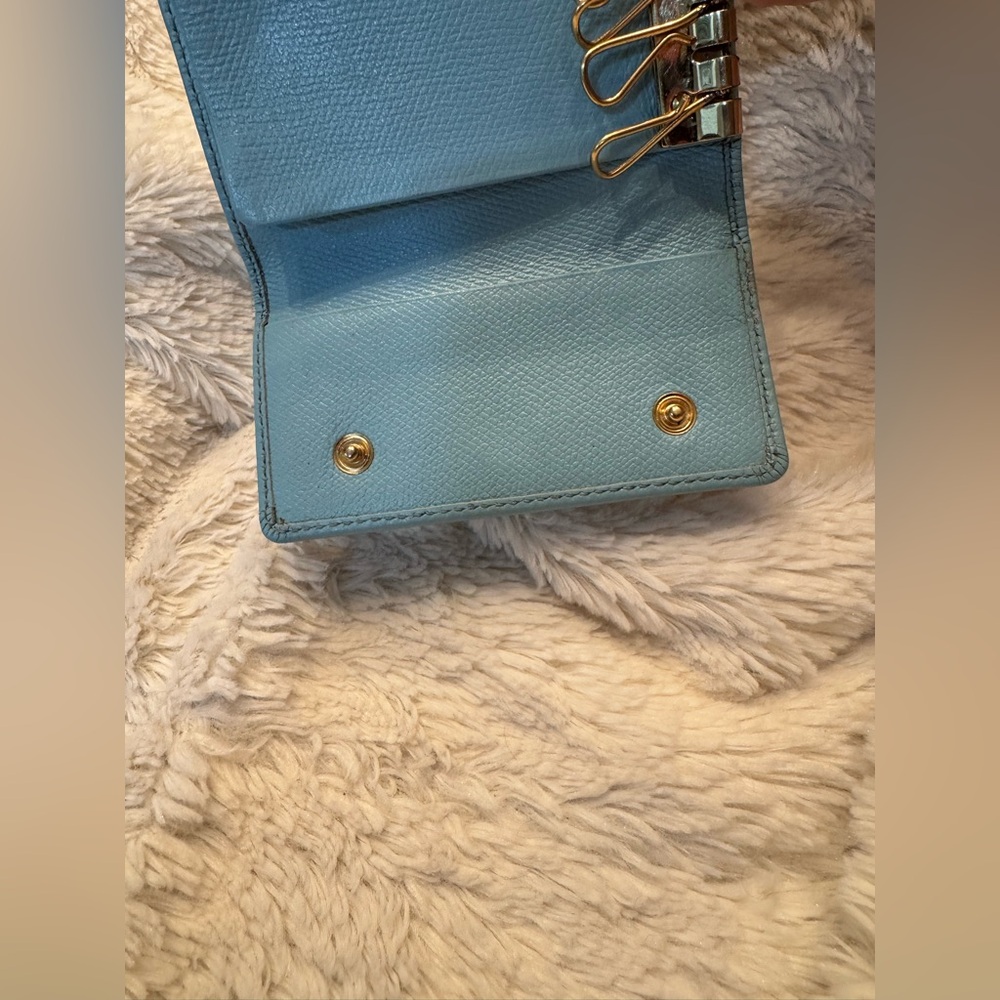 Vintage Chanel Teal Caviar Leather 6-Key Holder & Card Wallet - 2003, Rare Color - Picture 8 of 15